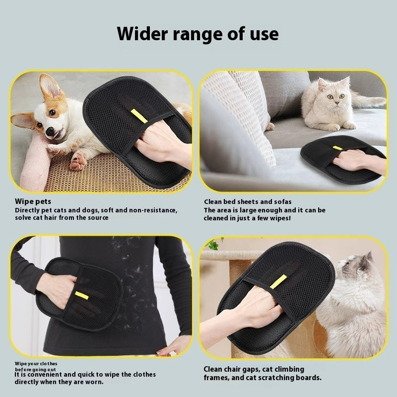 2-in-1 Pet Grooming Glove — Deshedding & Hair Remover Mitt for Dogs, Cats & Small Pets