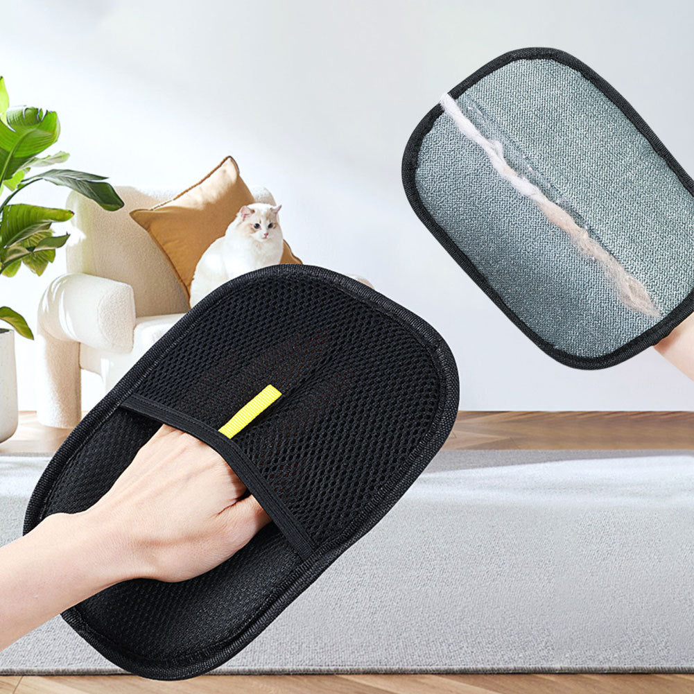 2-in-1 Pet Grooming Glove — Deshedding & Hair Remover Mitt for Dogs, Cats & Small Pets