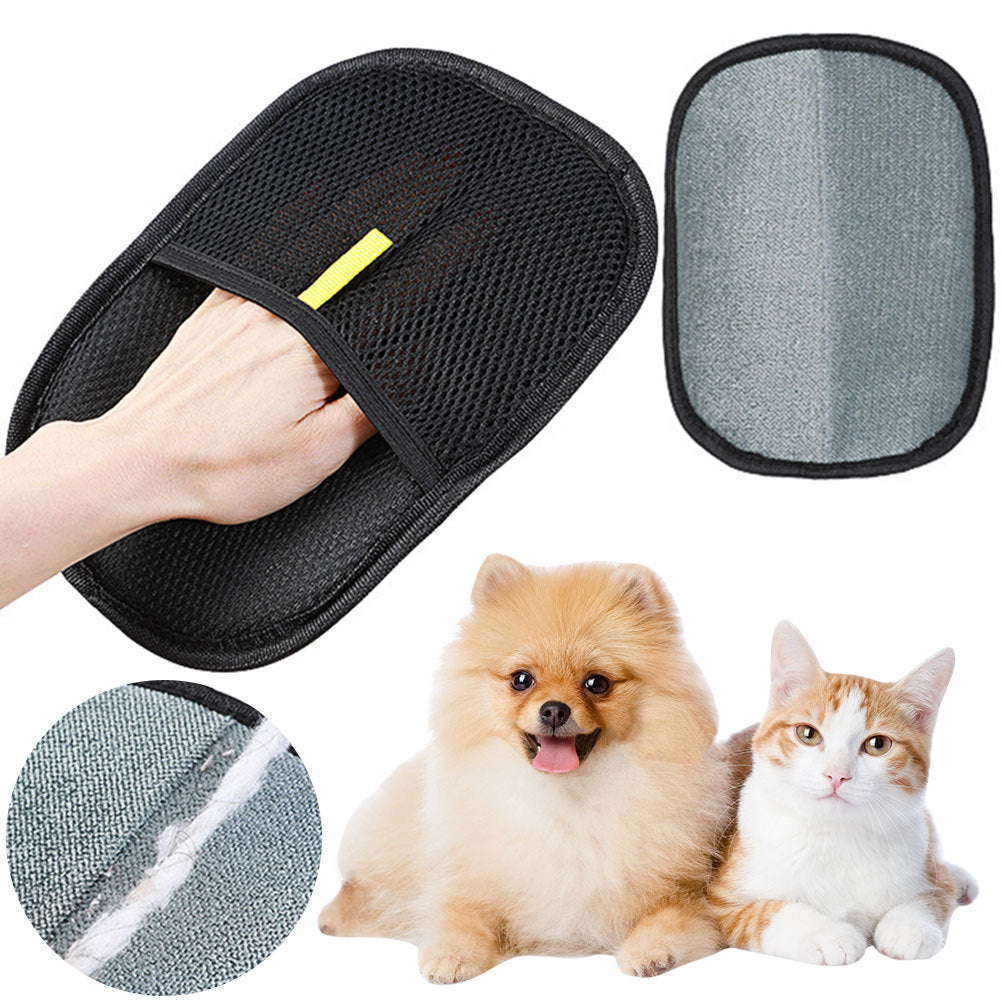 2-in-1 Pet Grooming Glove — Deshedding & Hair Remover Mitt for Dogs, Cats & Small Pets